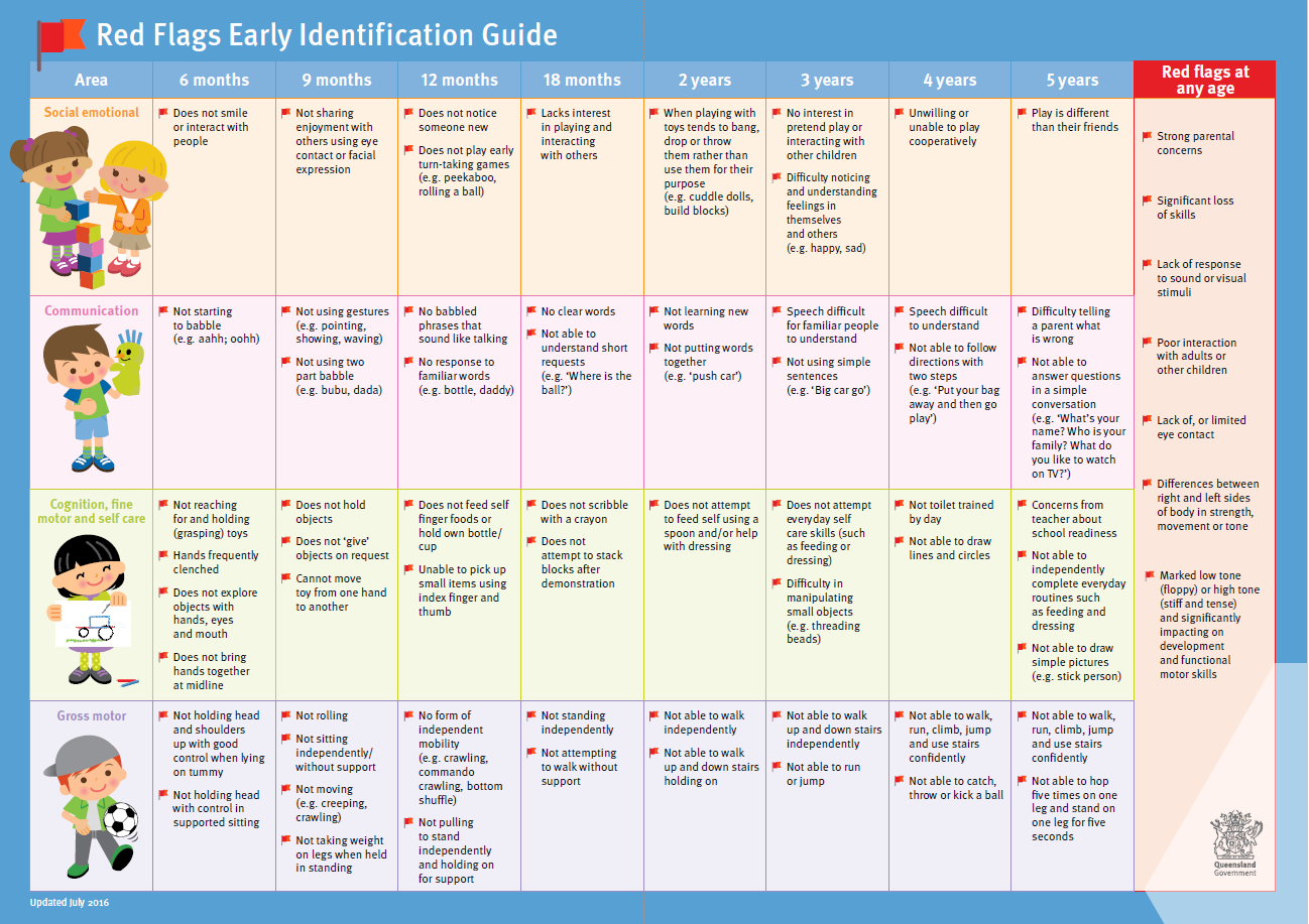 Developmental milestone chart